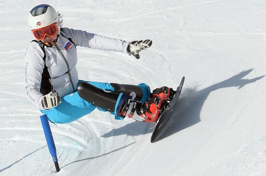 Snowboard. World Championship. Parallel slalom. Training