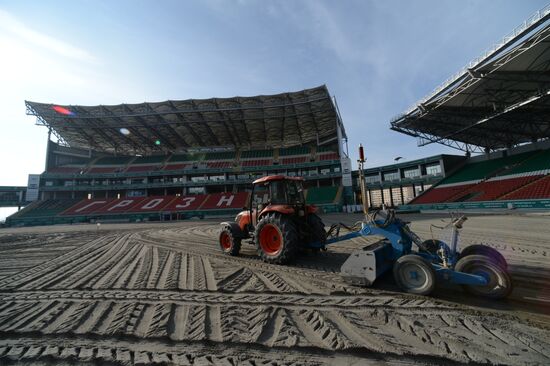 Turf replacement at Akhmat Arena in Grozny