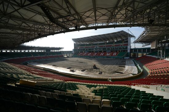 Turf replacement at Akhmat Arena in Grozny