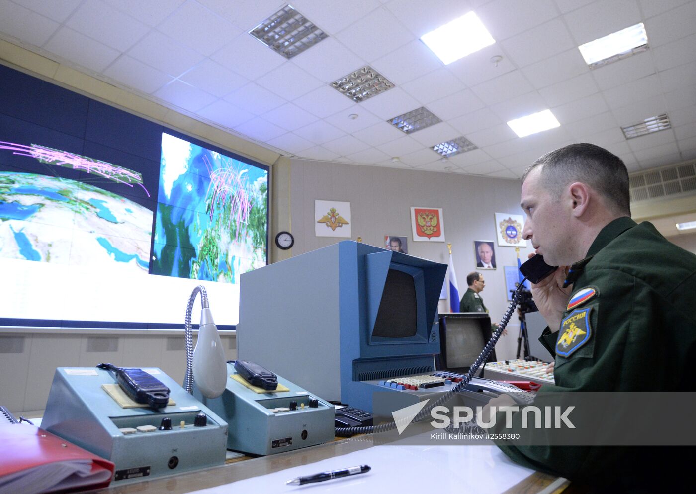 Combat duty officers at the command center of the Don-2-N radar