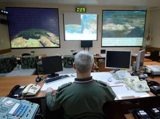 Combat duty officers at the command center of the Don-2-N radar