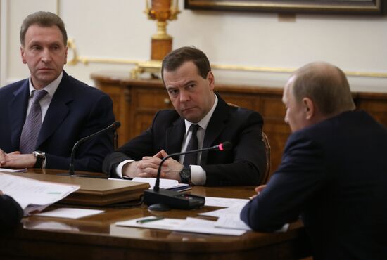 Russian President Vladimir Putin holds meeting with Government members