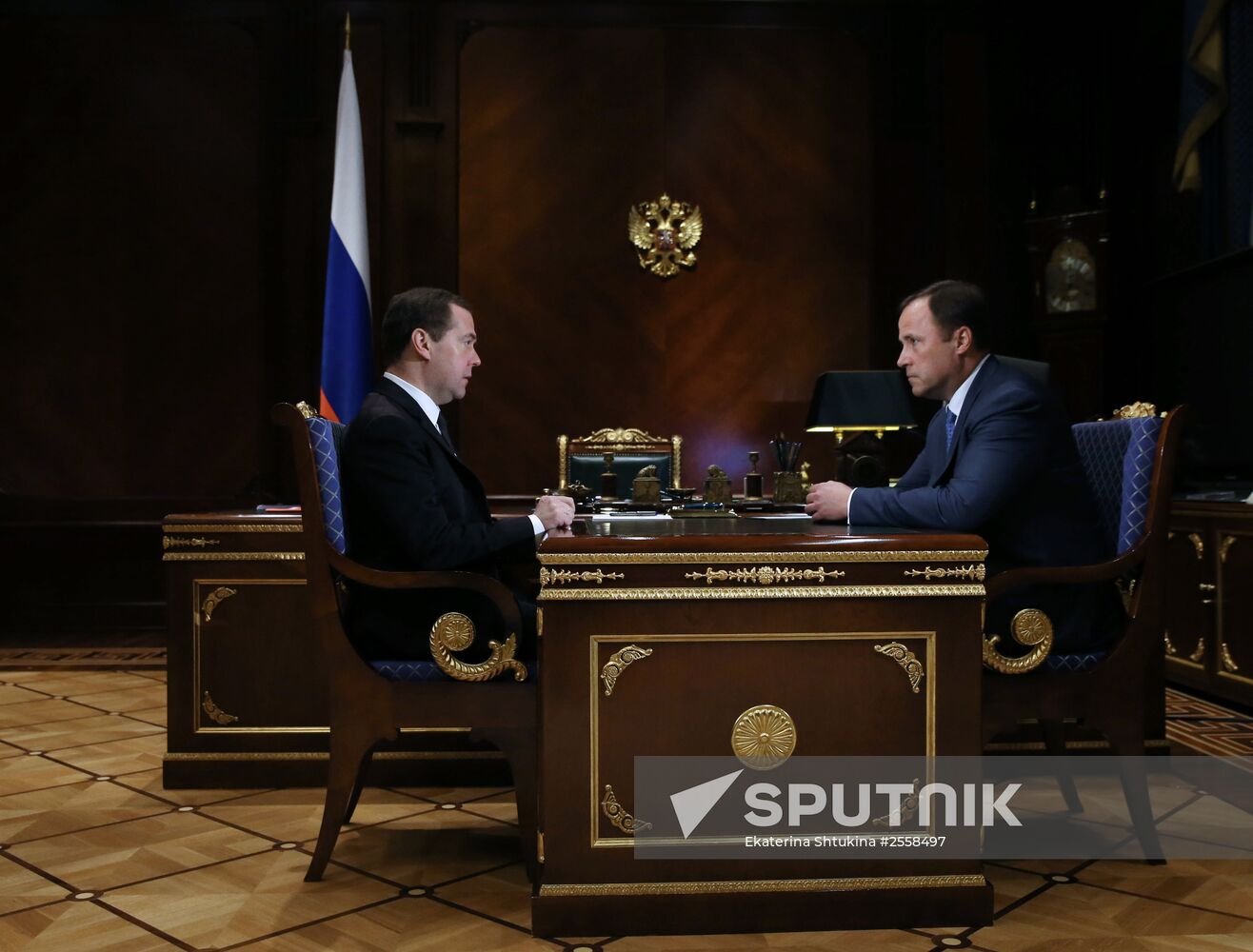 Dmitry Medvedev meets with United Rocket and Space Corporation chief Igor Komarov