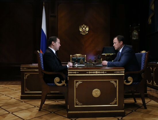Dmitry Medvedev meets with United Rocket and Space Corporation chief Igor Komarov