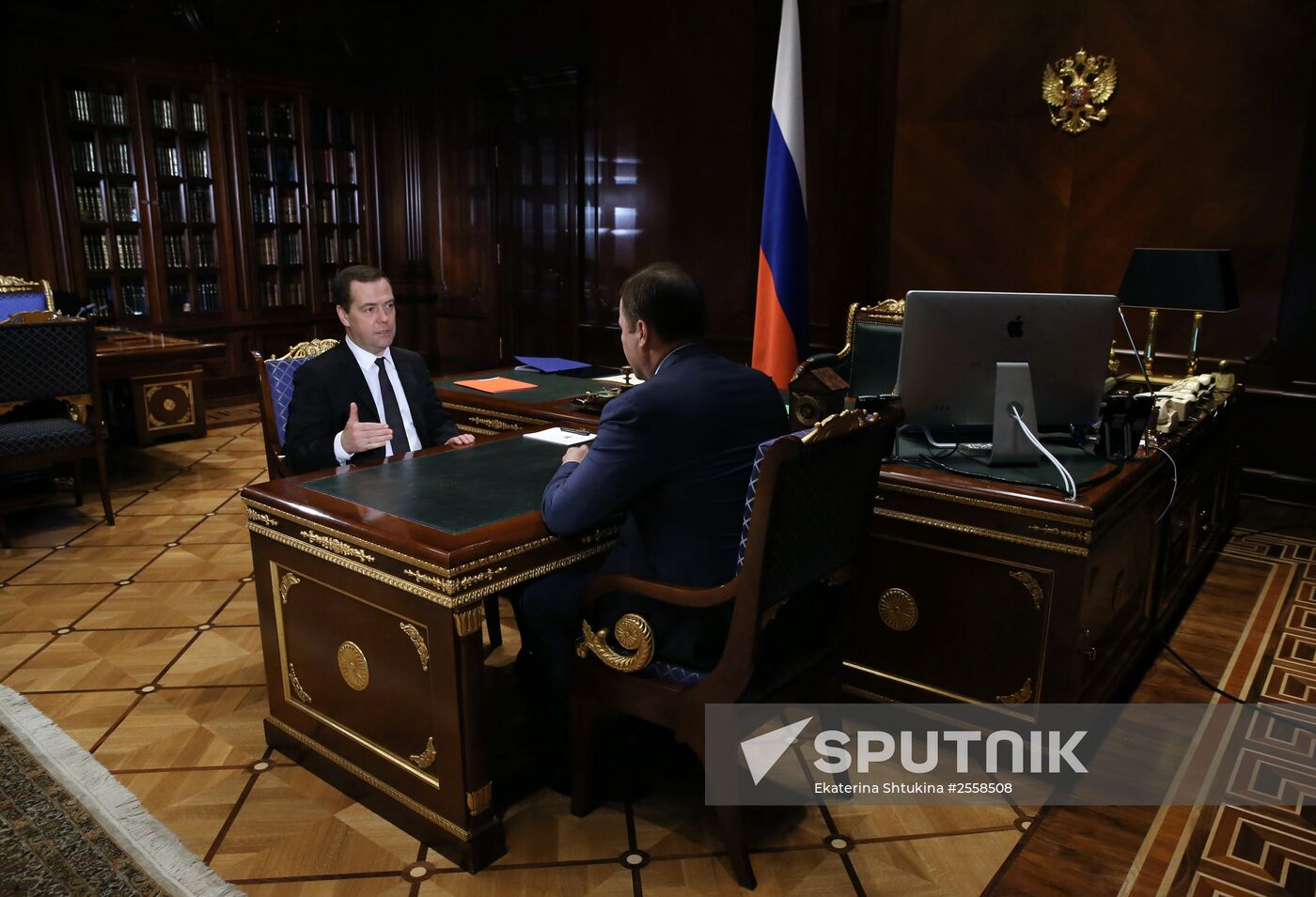 Dmitry Medvedev meets with United Rocket and Space Corporation general director Igor Komarov