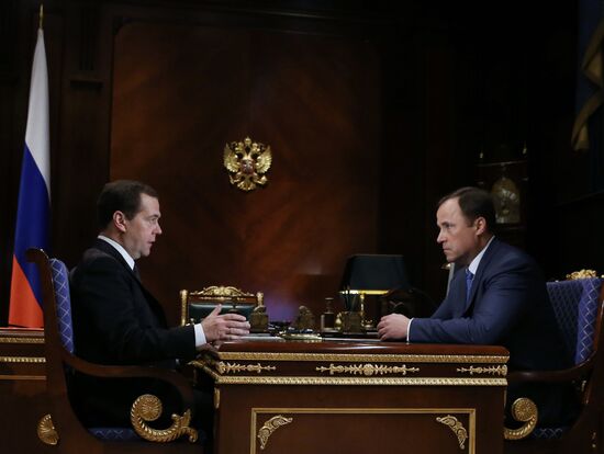 Dmitry Medvedev meets with United Rocket and Space Corporation chief Igor Komarov