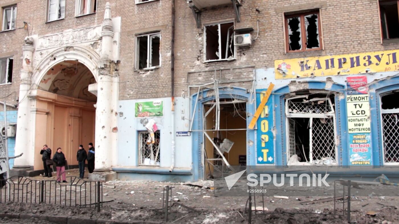 Shelling at Donetsk public-transit stop