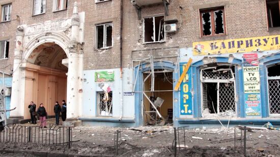 Shelling at Donetsk public-transit stop