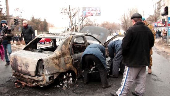 Shelling at Donetsk public-transit stop