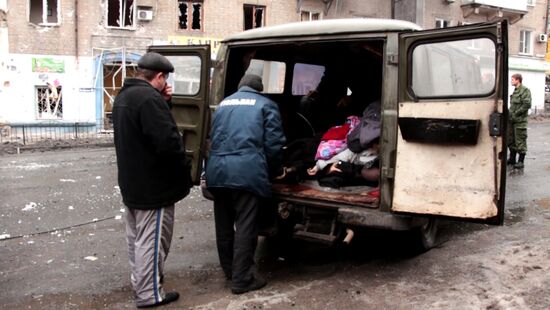 Shelling at Donetsk public-transit stop