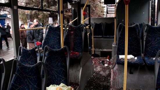 Shelling at Donetsk public-transit stop