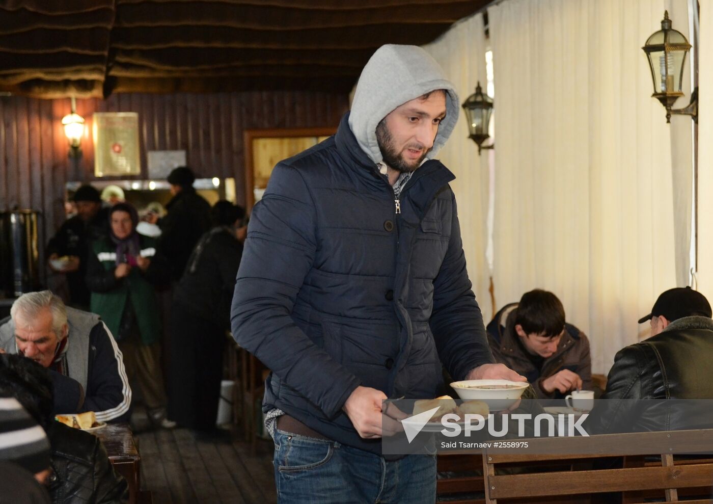 Free cafe Ikram in the center of Grozny