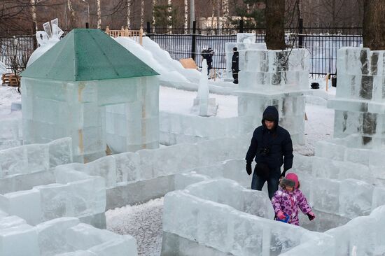 Ice sculptures in Sokolniki Park