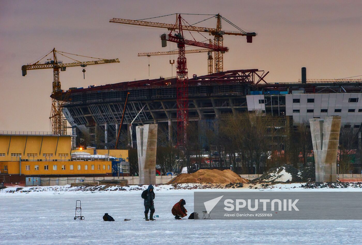 Construction of Zenit-Arena stadium