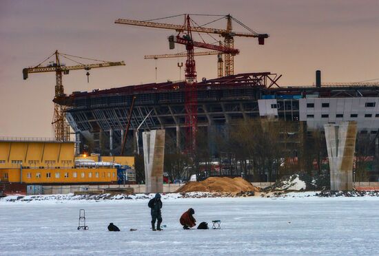 Construction of Zenit-Arena stadium