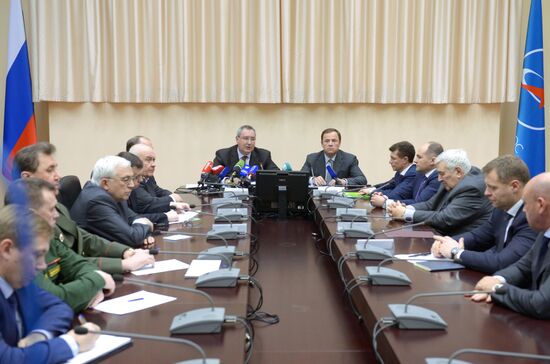 Russian Deputy Prime Minister Rogozin introduces Roskosmos agency's new head Igor Komarov