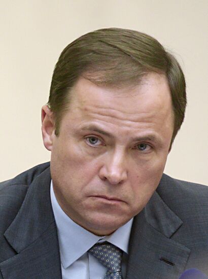Russian Deputy Prime Minister Rogozin introduces Roskosmos agency's new head Igor Komarov