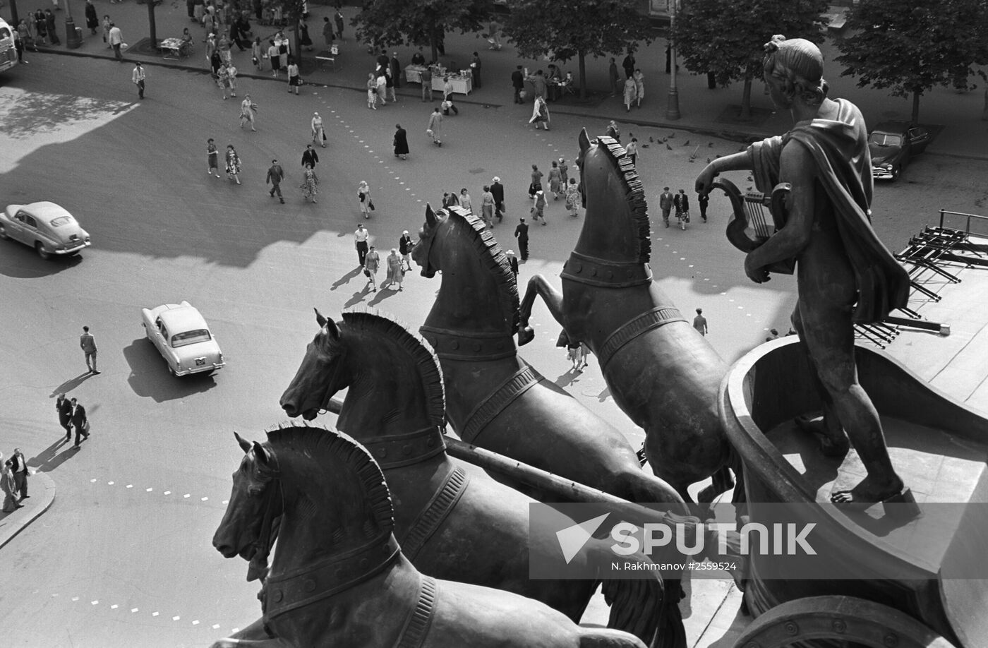 Fragment of quadriga on Bolshoi Theater's pediment