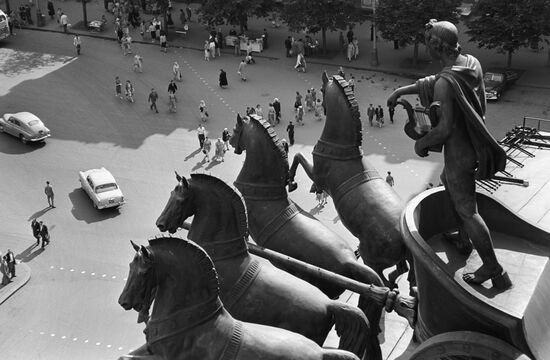 Fragment of quadriga on Bolshoi Theater's pediment