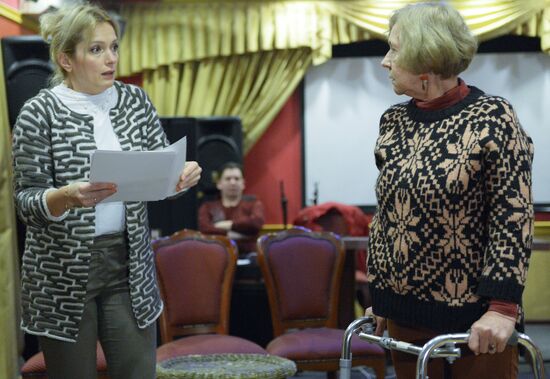 Rehearsal of Krzysztof Zanussi's play One Hell of a Family