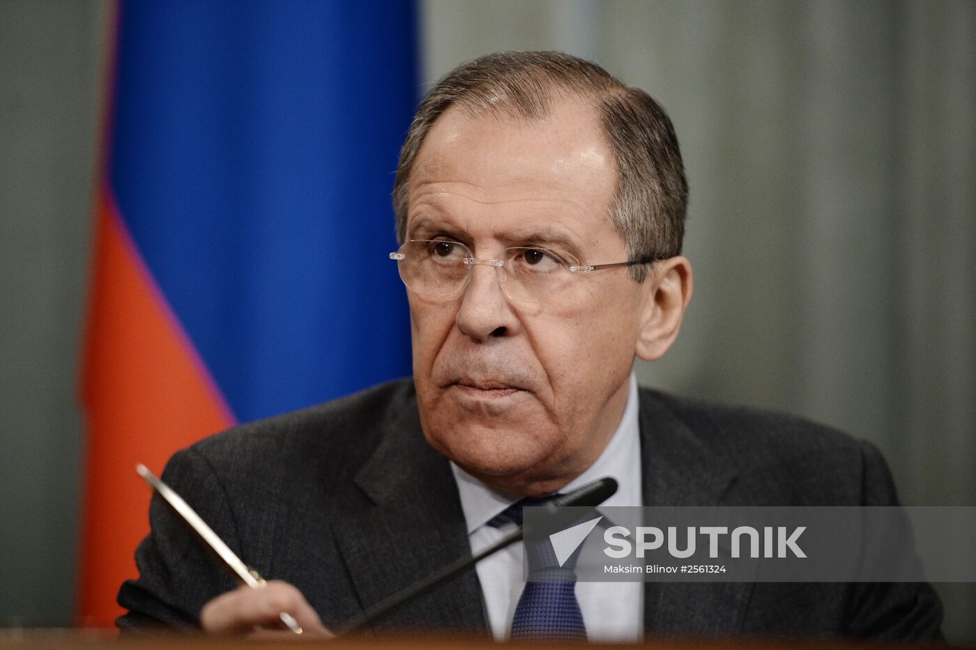 Russian Foreign Minister Sergei Lavrov meets with Avigdor Lieberman