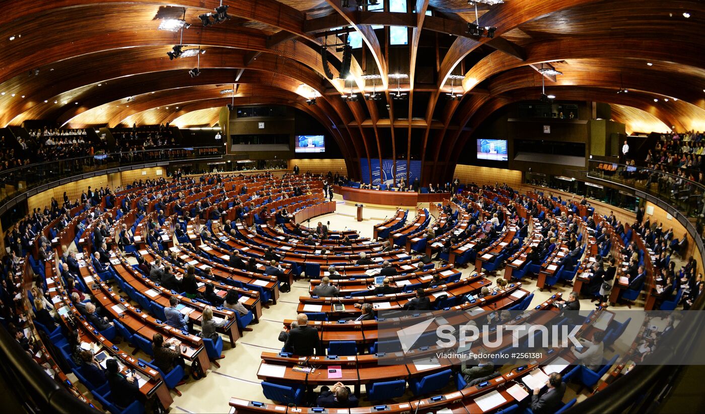 State Duma Speaker Sergei Naryshkin during PACE session