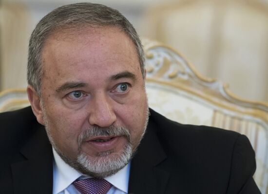 Russian Foreign Minister Sergei Lavrov meets with Avigdor Lieberman