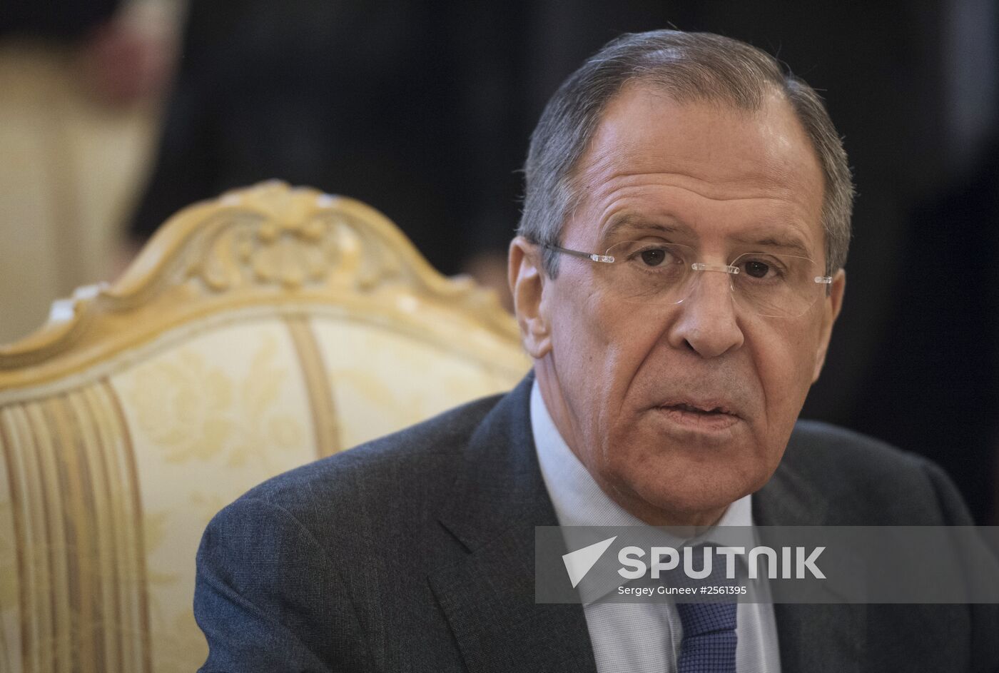Russian Foreign Minister Sergei Lavrov meets with Avigdor Lieberman