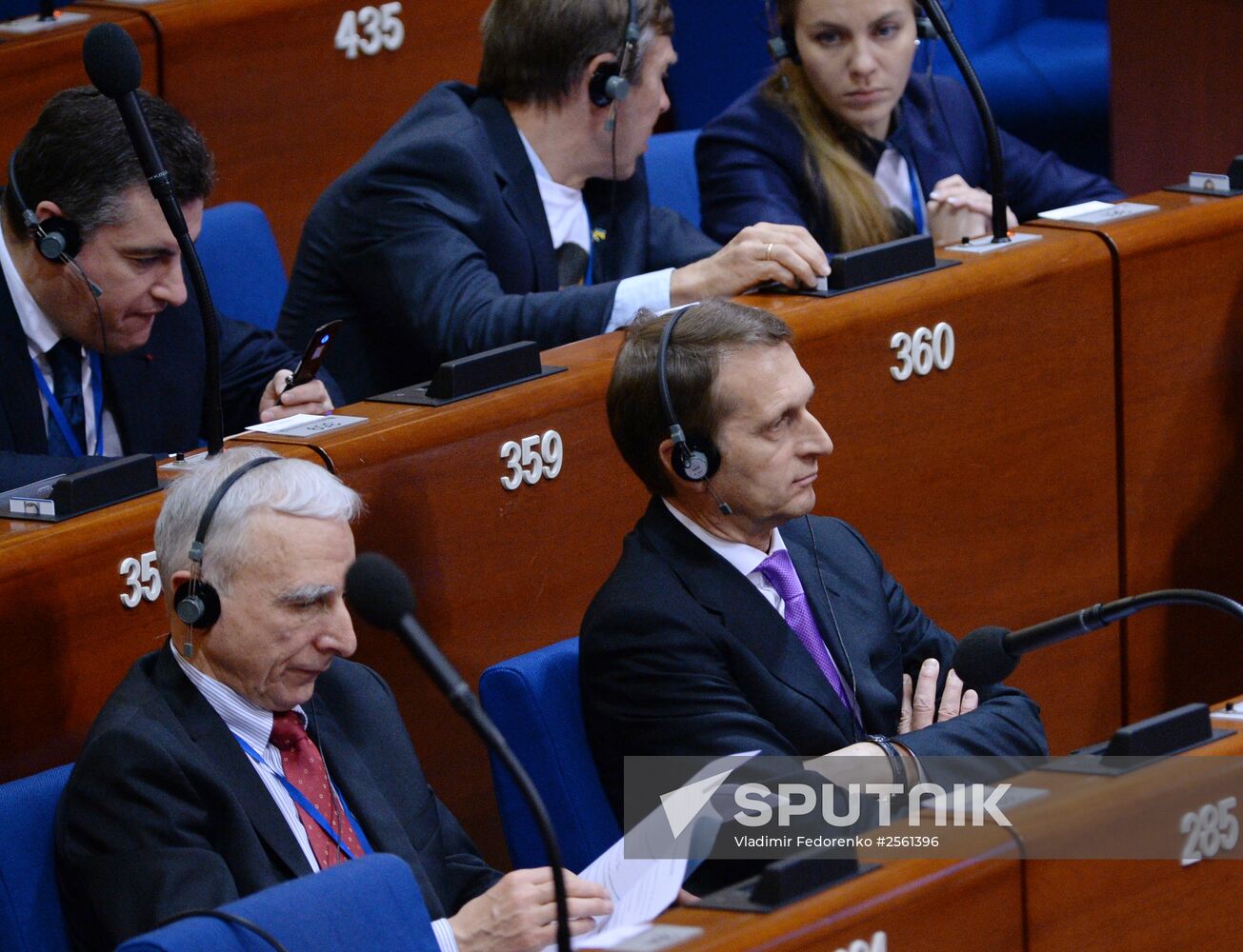 State Duma Speaker Sergei Naryshkin during PACE session