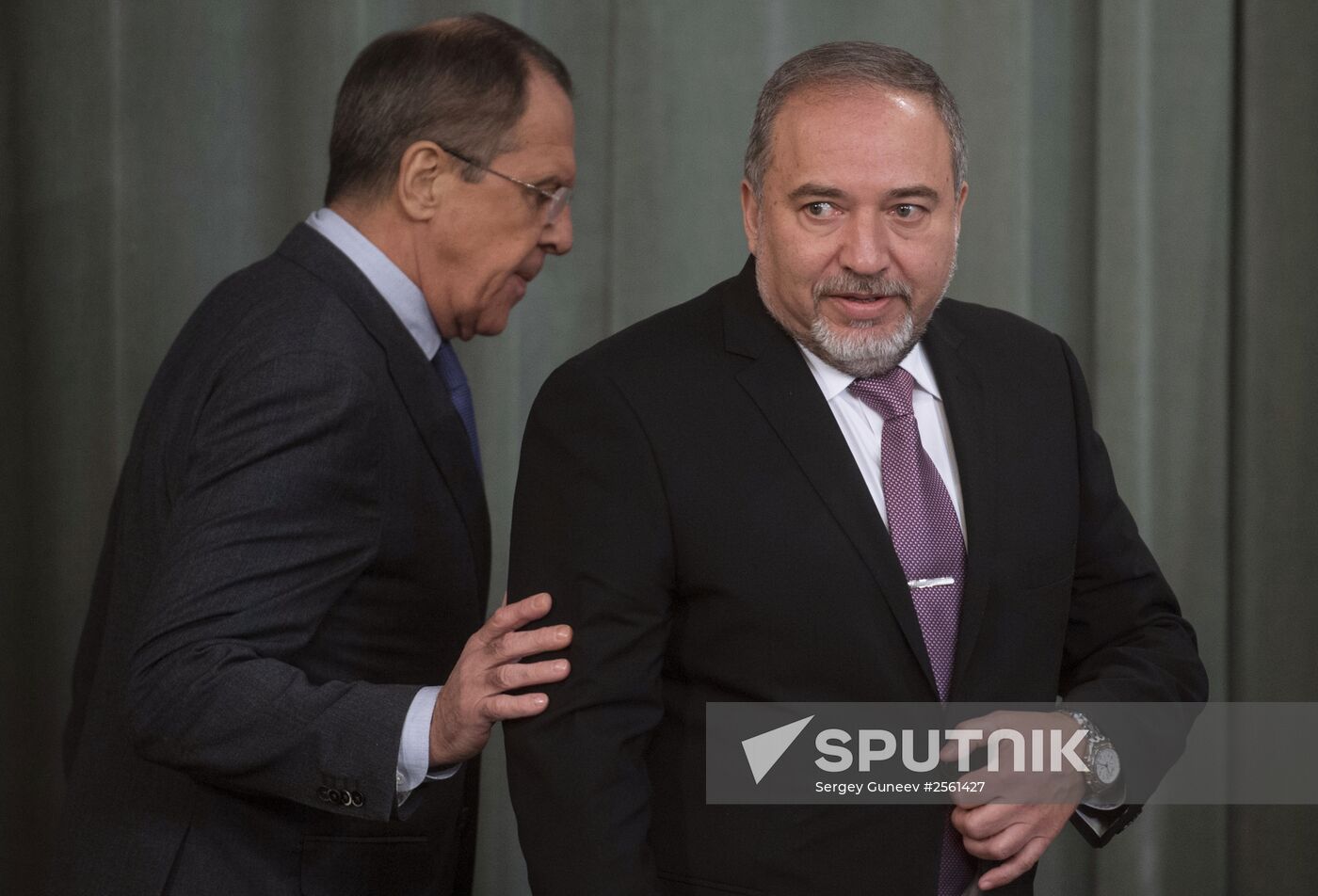 Meeting by Russian and Israeli Foreign Affairs Ministers Sergei Lavrov and Avigdor Lieberman