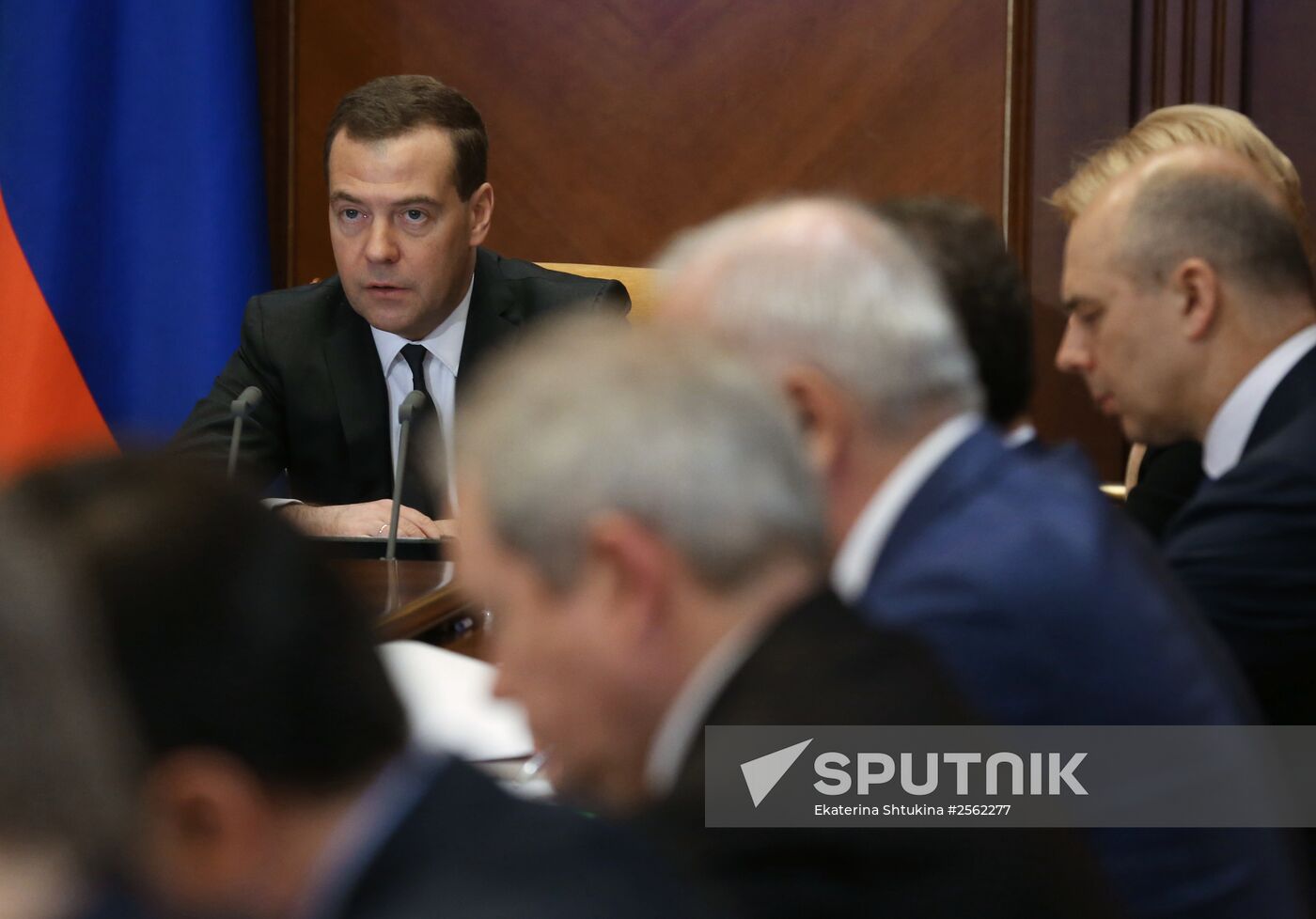 Prime Minister Dmitry Medvedev holds teleconference