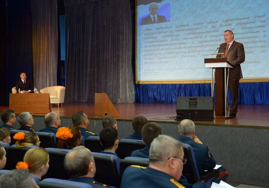 Deputy Prime Minister Dmitry Rogozin attends training session of Emergencies Ministry
