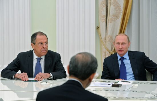 Vladimir Putin meets with Ali Akbar Velayati, Iranian president's special envoy and advisor for foreign affairs