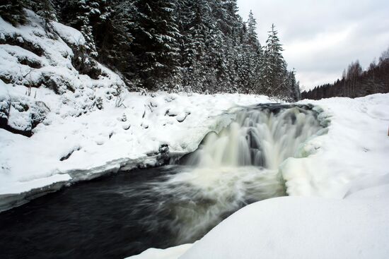 Kivach Falls in a stet nature reserve, Karelia