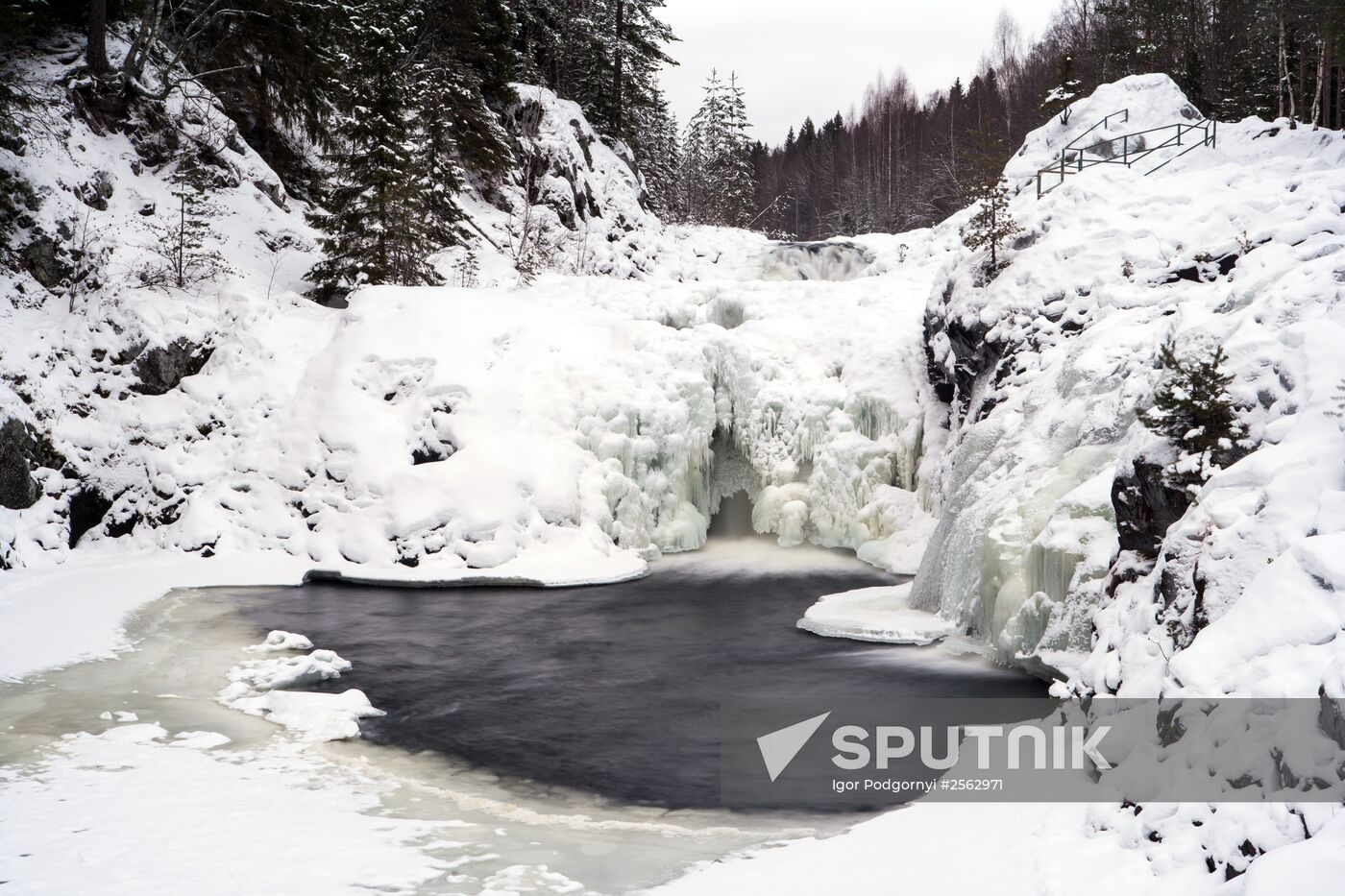 Kivach Falls in a stet nature reserve, Karelia
