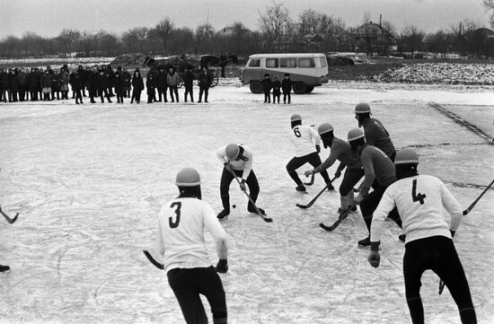 Hockey teams during practice