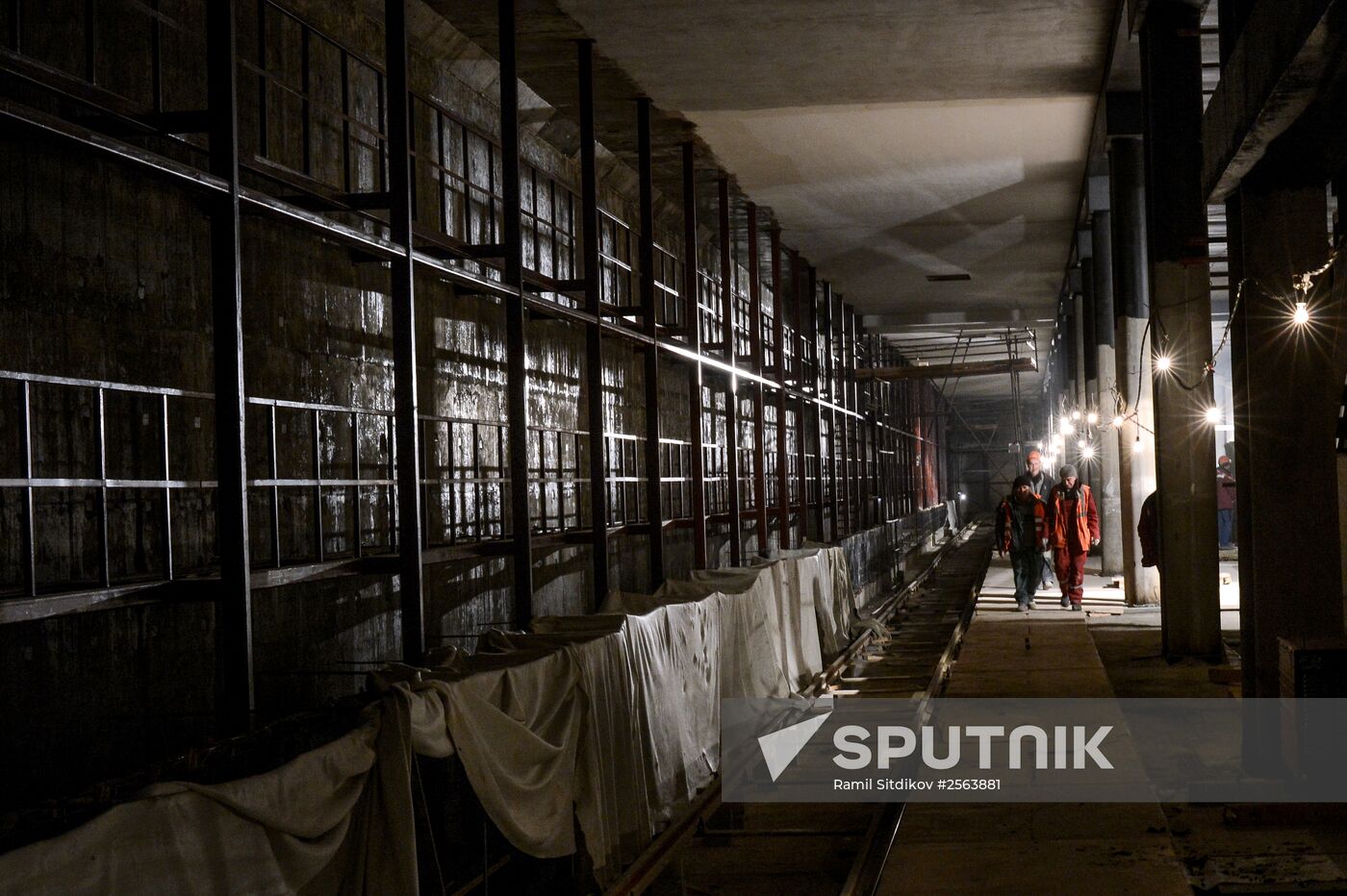 Construction of Rumyantsevo metro station