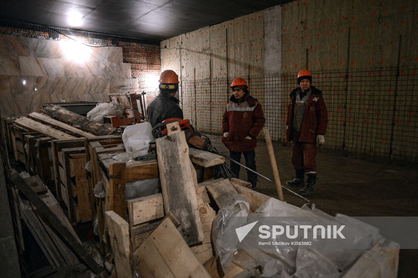 Construction of Rumyantsevo metro station