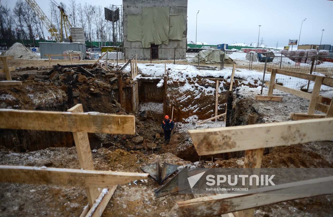 Construction of Rumyantsevo metro station