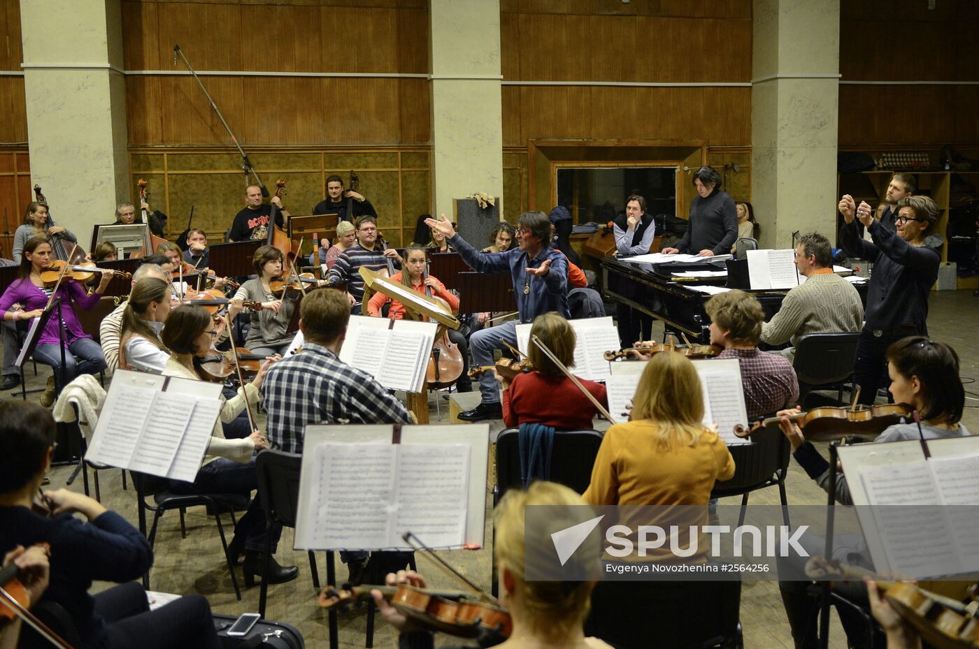 Rehearsal of New Russia Orchestra and Night Snipers band