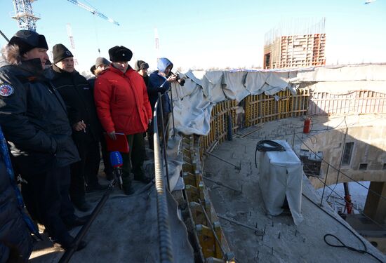 Dmitry Rogozin checks progress of constructing the Vostochny cosmodrome