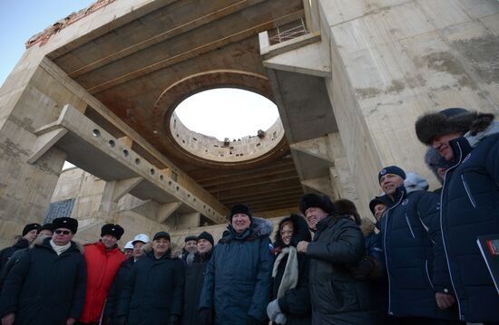 Dmitry Rogozin checks progress of constructing the Vostochny cosmodrome