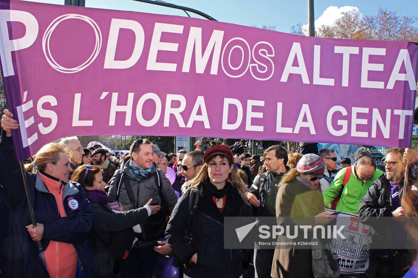 Mass left-wing opposition protest rally held in Madrid