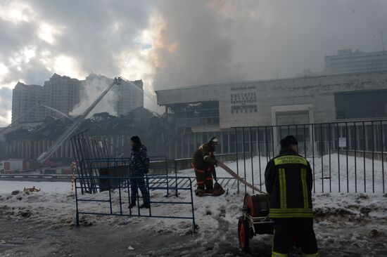 Fire at the library of the Institute of Scientific Information for Social Sciences of the Russian Academy of Sciences