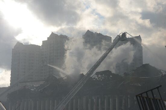Fire at the library of the Institute of Scientific Information for Social Sciences of the Russian Academy of Sciences
