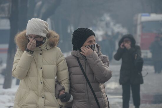 Fire at the library of the Institute of Scientific Information for Social Sciences of the Russian Academy of Sciences