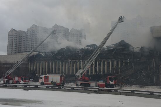 Fire at the library of the Institute of Scientific Information for Social Sciences of the Russian Academy of Sciences