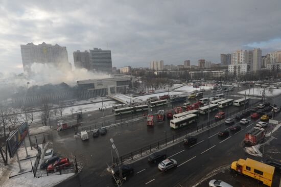 Fire at the library of the Institute of Scientific Information for Social Sciences of the Russian Academy of Sciences