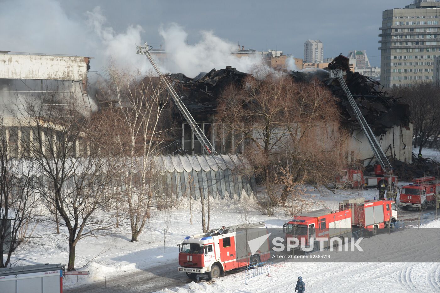 Fire at the library of the Institute of Scientific Information for Social Sciences of the Russian Academy of Sciences