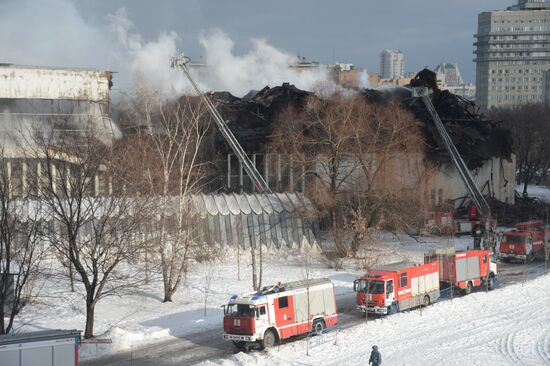 Fire at the library of the Institute of Scientific Information for Social Sciences of the Russian Academy of Sciences